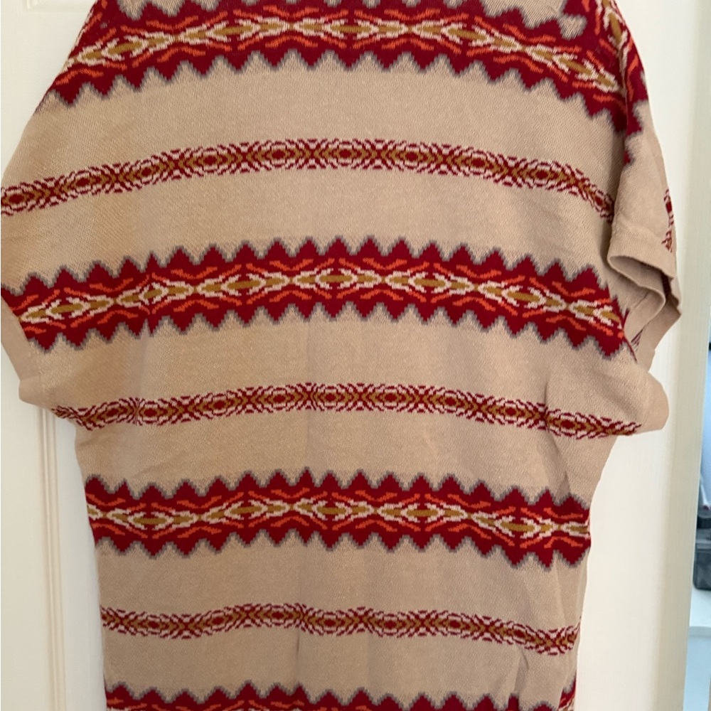 Pendleton Beige And Red Patterned Sweater - image 4